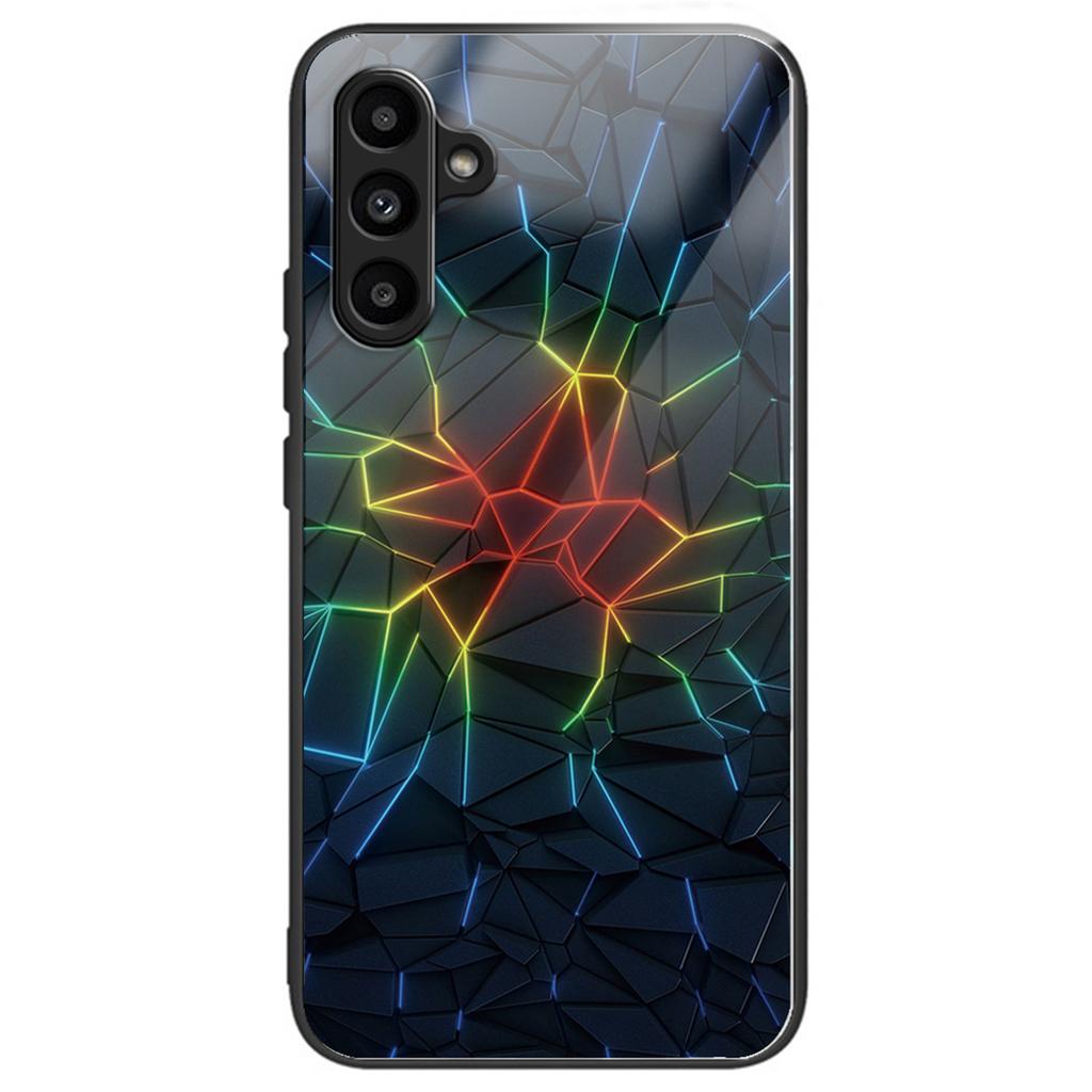For Samsung Galaxy A15 4G/5G Case Tempered Glass Phone Cover with Pattern Design