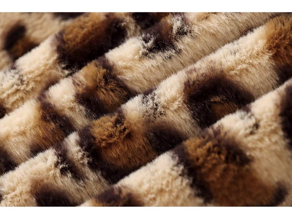 2024 Fall/Winter Faux Fur Leopard Print Mid-Length Coat