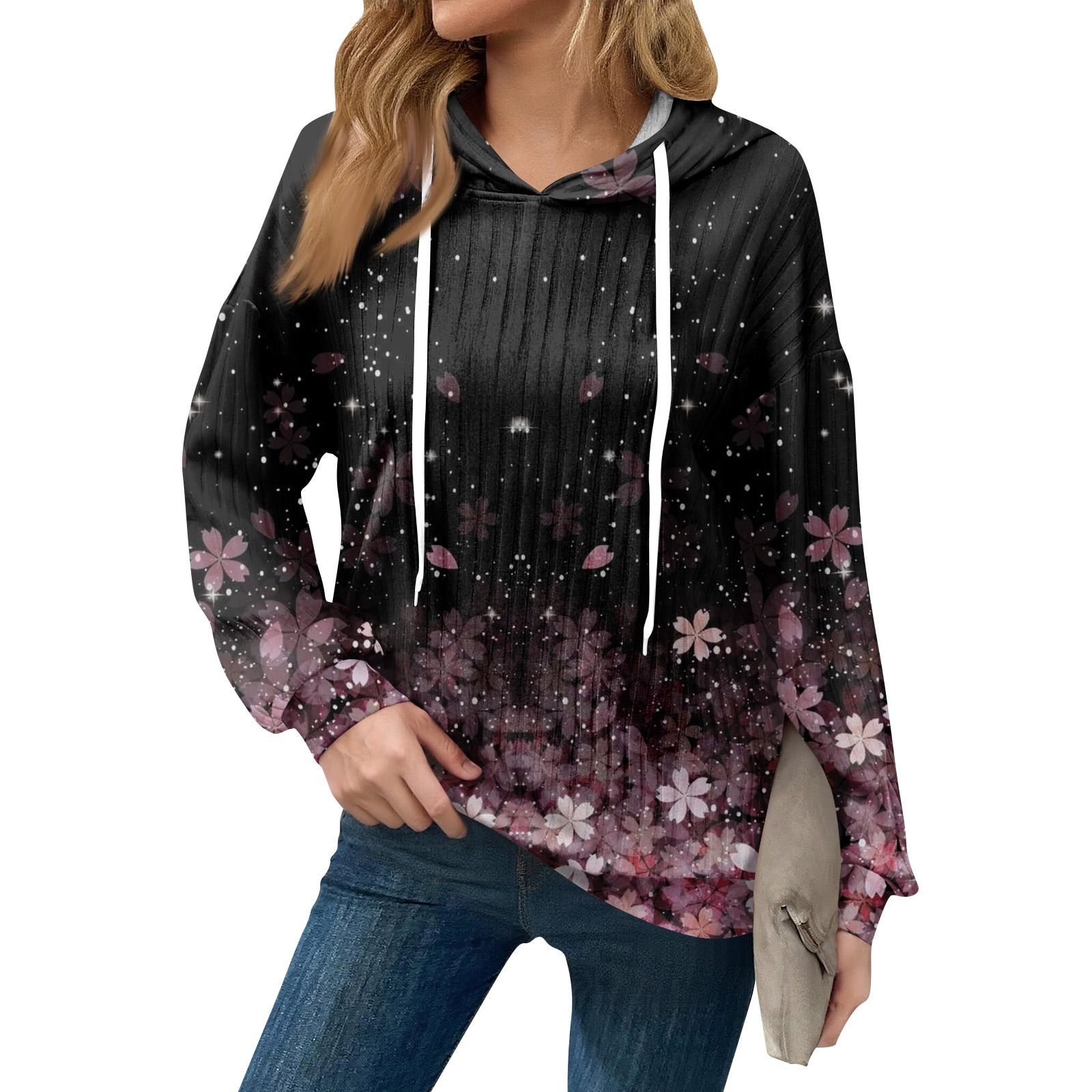 

Толстовки для женщин оверсайз зимние милые свитшоты пуловер трендовая осенняя одежда XL розовый