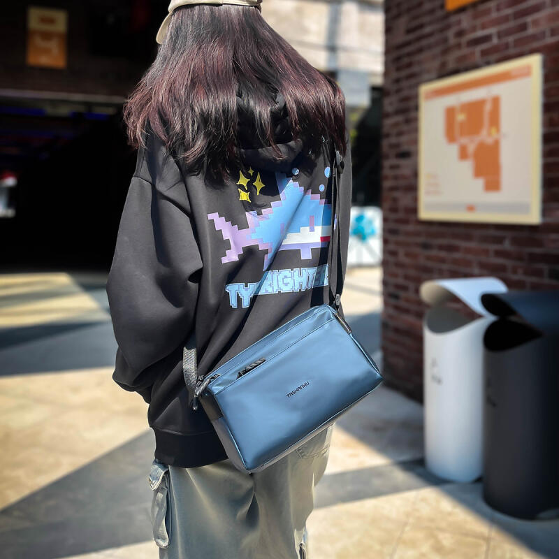 Lightweight Nylon Multi-Layer Shoulder Bag Commuter Crossbody Bag