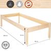 Single Bed - Springos - Bed Frame - Height 55 Cm - Coniferous Wood - 90 X 200 Cm