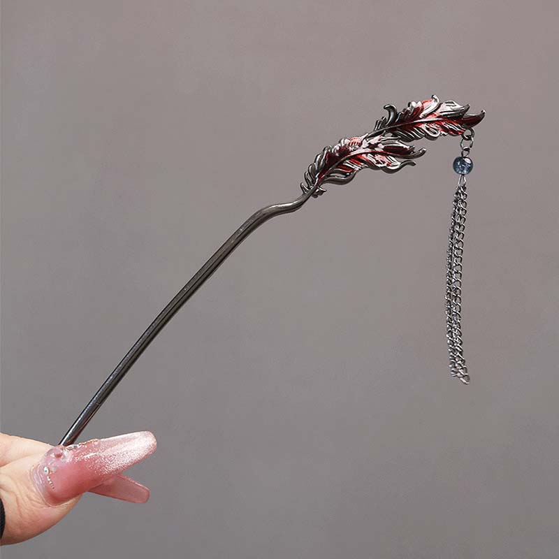 Vintage Metall Feder Quaste Haarstäbe Für Frauen Mädchen Chinesischer Stil Hanfu Dutt Haarstäbe Kopfschmuck Haarschmuck