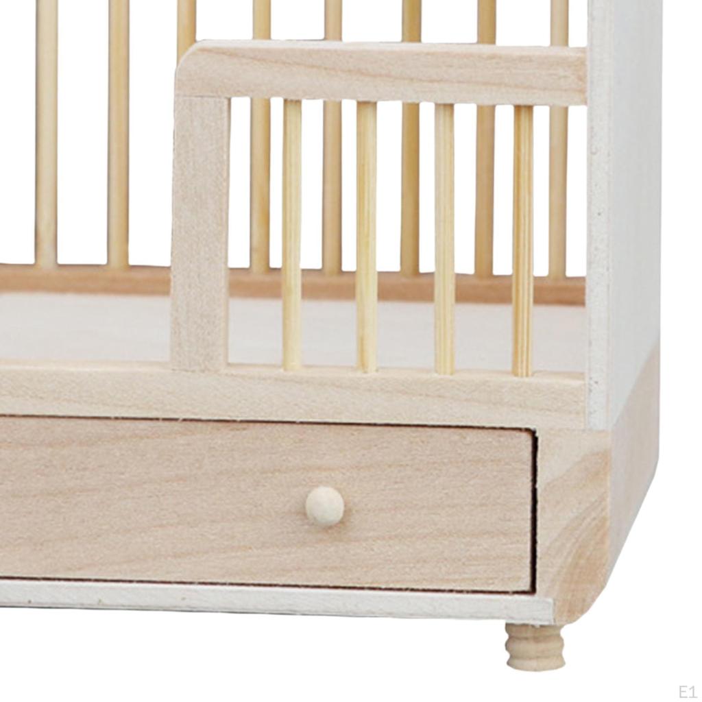 1/12 Dollhouse Baby Bed Miniature Furniture Room Pretend Play Toddler for Window