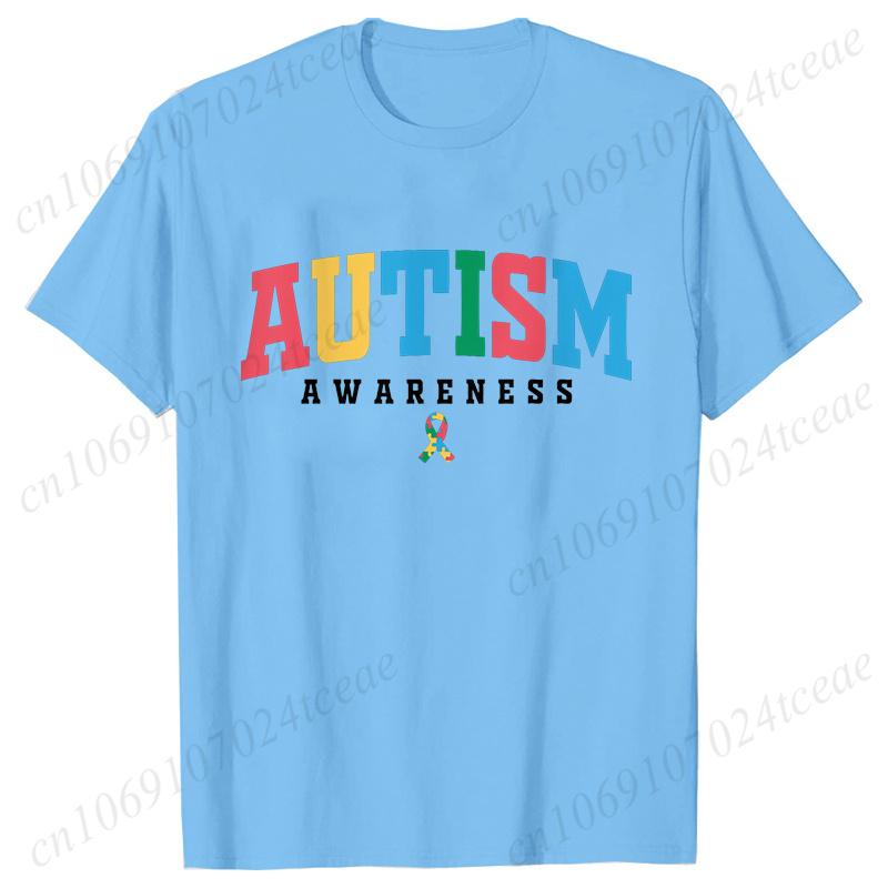 Autism Awareness T-shirts for Women Clothing Retro Autism Awareness Month Shirts Female T-Shirt Harajuku Graphic Y2k Tops