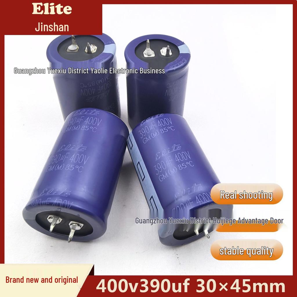 Jinshan 400V 390uF Electrolytic Capacitor - 30×45mm Horn Pin Through-Hole Soldered Filter