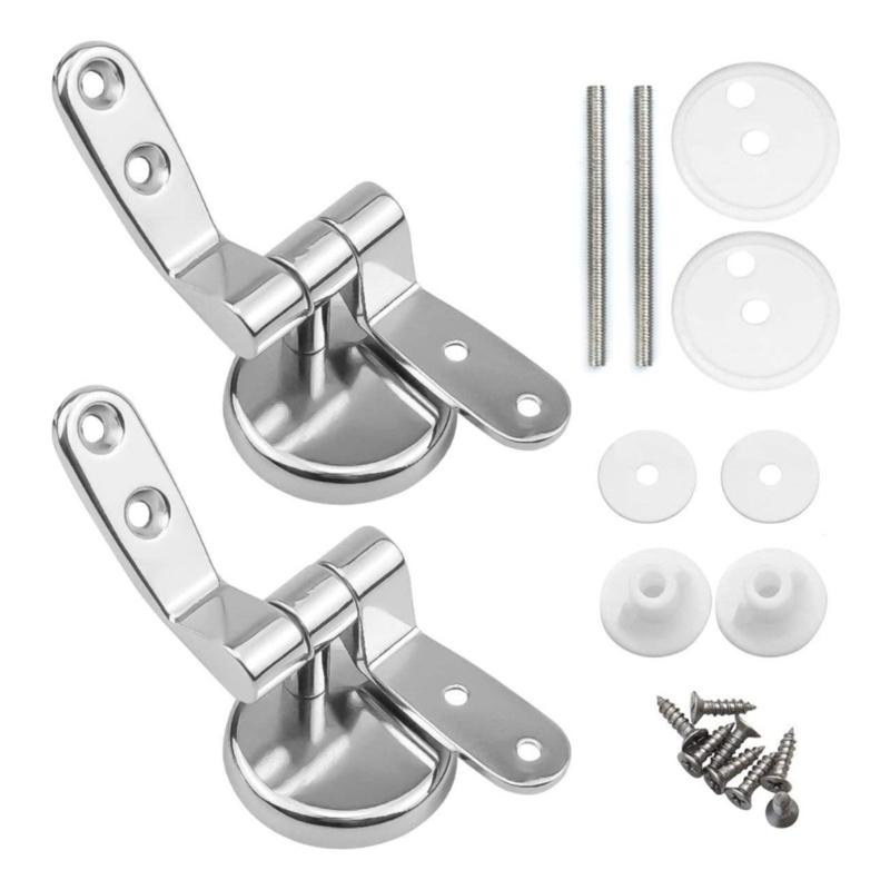 

Toilet Seats Hinge Zincs Alloy Tightening Toilet Lid Hinge Bathroom Hardware Toilet Replacement Part Easy to Install 1