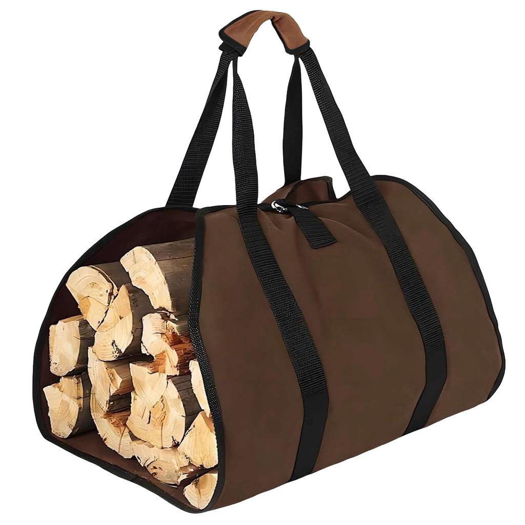 For Firewood Carrier Bag with Handle Durable Wear-Resistant Fireplace Logs Holder Side Opening Wood Storage Carrying Bag