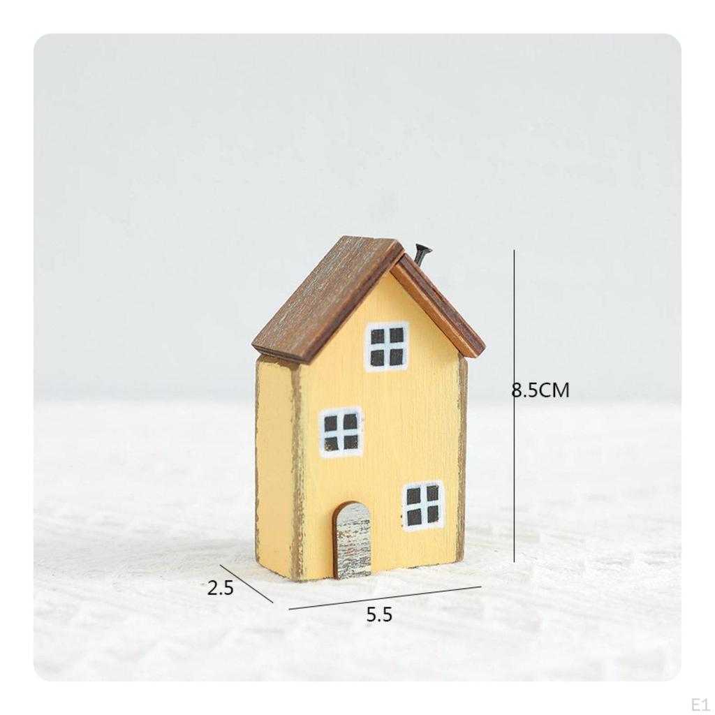 Houten Huis Ornament Creatieve DIY Kleine Decoratie Handgemaakt voor Kinderen, Knutselaars, Bureau,