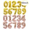 Hot Selling 40 Inch Aluminum Film Balloons Gold Silver Number Balloon for Wedding Party Birthday Decoration
