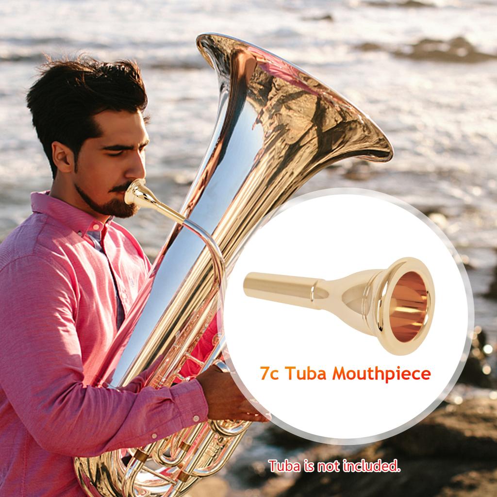 Tuba Mouthpiece Solid Durable Brass Construction Silver Plated Musical Instrument Accessories