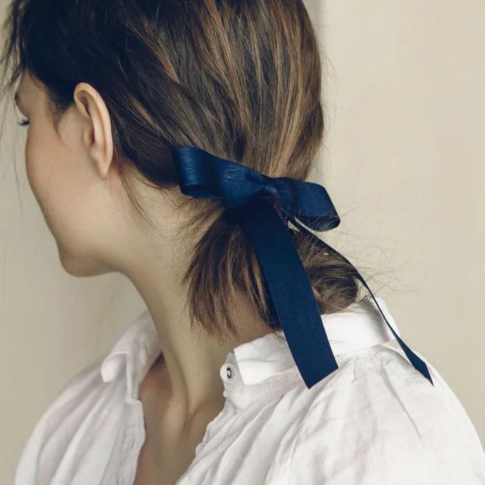 Romantic Ribbon Hair Pin (NAVY)