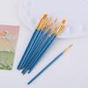 10-Piece Art Brush Set: Pearlescent Blue Chalk & Watercolor Tempera Acrylic Oil Paintbrushes