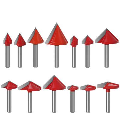 1pc 6mm V Bit CNC Vollhartmetall-schaftfräser Wolfram Stahl Holzbearbeitung Fräser 3D Holz MDF Router bit 60 90 120 150 Grad