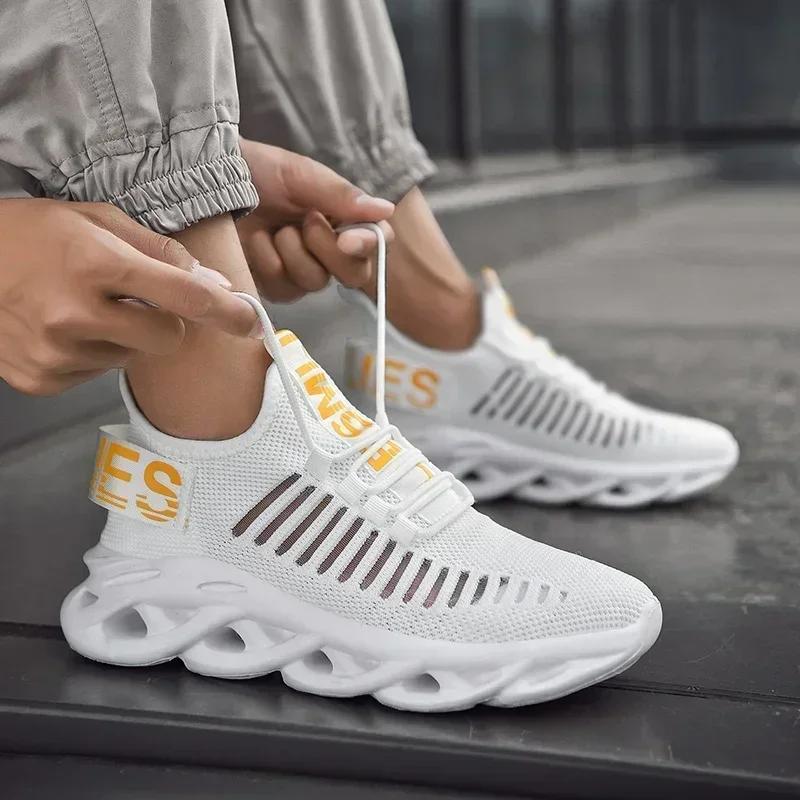 Breathable Men'S Sneakers Mesh Fabric Cushioning Anti Slip Versatile Running Shoes Exercise Basketball Men Casual Walking Shoes
