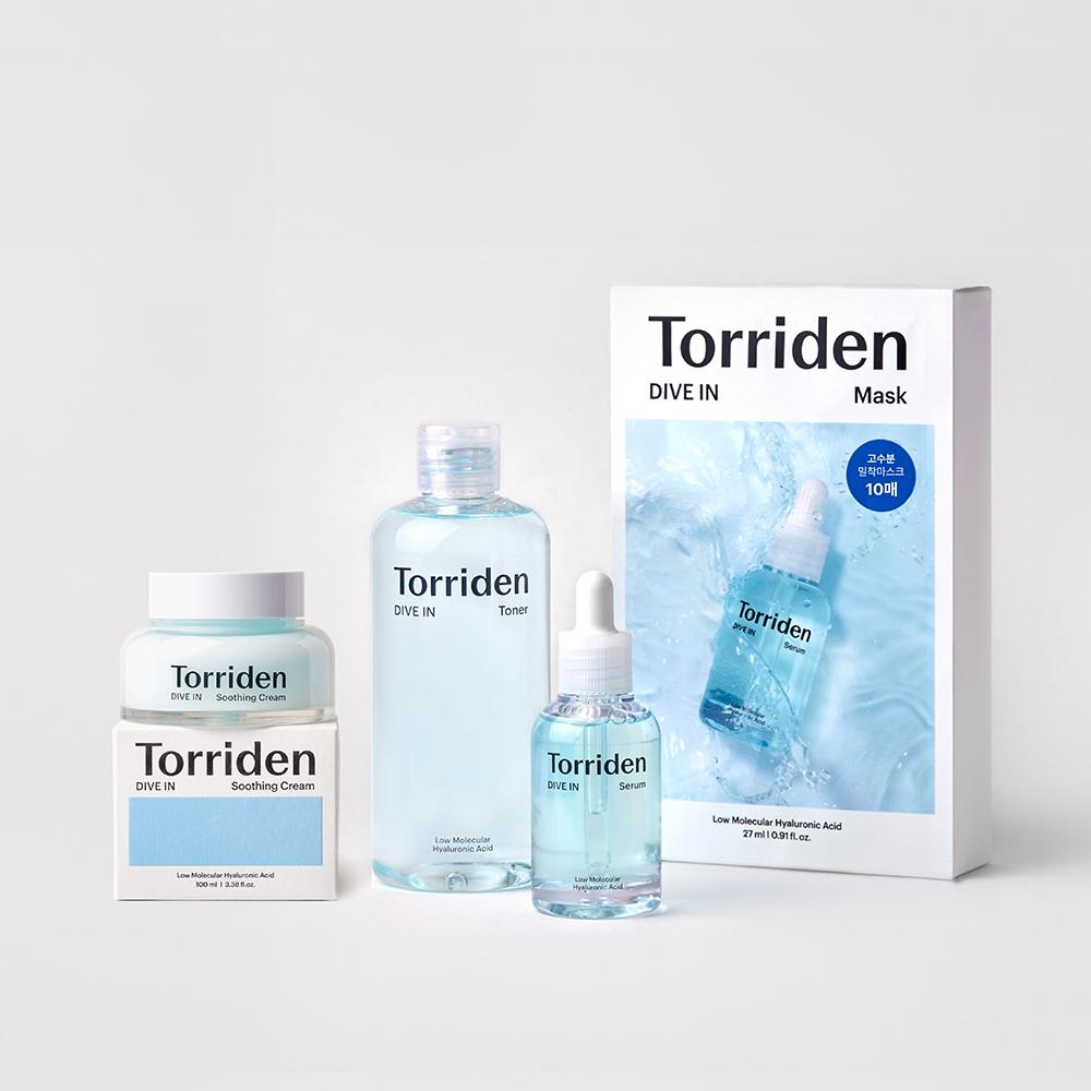 

Torriden [набор из 4 шт.] Torriden Dive In Moisture Набор из 4 тоников + сыворотка + успокаивающий крем + 10 масок