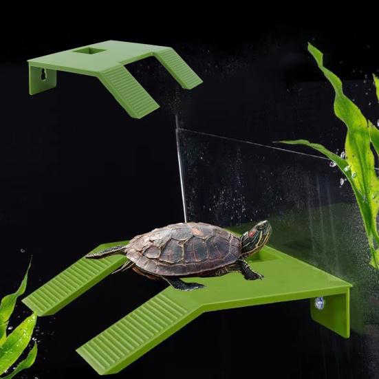 Kaplumbağa Güneşlenme Platformu Kaymaz Doku Kolay Kurulum Plastik Kaplumbağa Teras Rampası Yüzen Ada Geniş Güneşlenme Alanı Tank İçin Vantuzlu