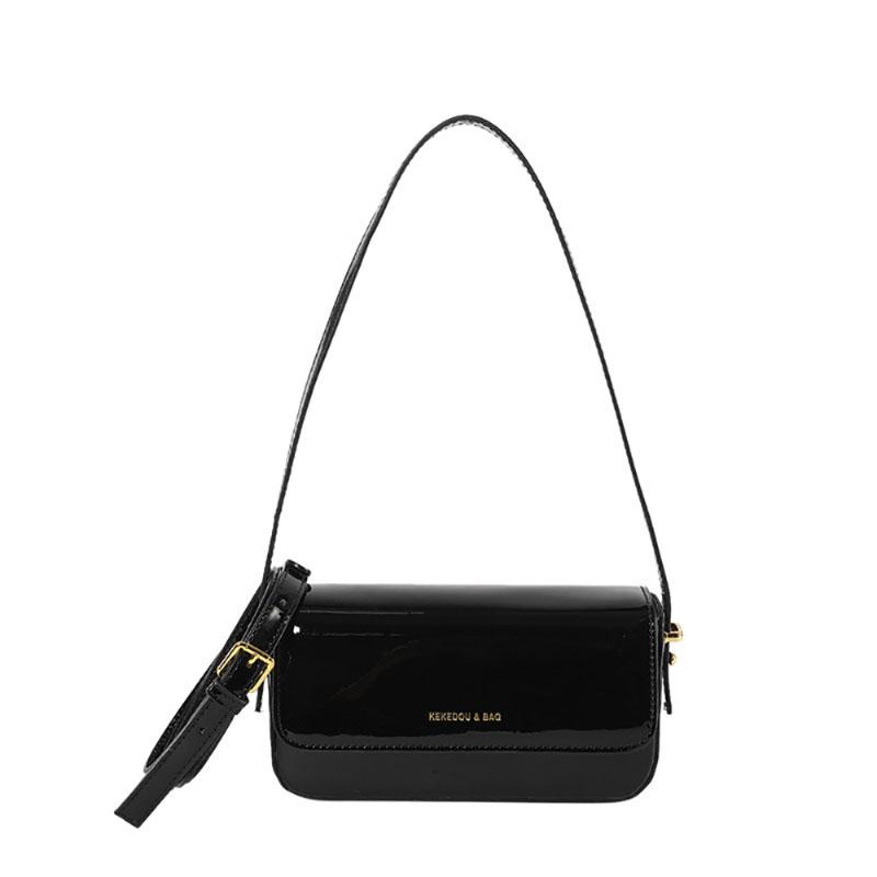 Glossy Patent Leather Fashion Underarm Bag Simple Light Luxury Texture Crossbody Bag Women's  New Commuter Small Square Bag
