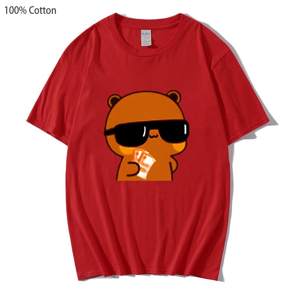 Couple Tshirt Bubu and Dudu PANDA BEAR Love Rich Lovers Graphic T-Shirts Men Woemn Panda Bear Clothes 100% Cotton Tee Top