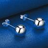 Elegant 925 Sterling Silver 10mm Delicate Polished Round Stud Earrings for Women, Fashionable Gifts, Party Jewelry Accessories