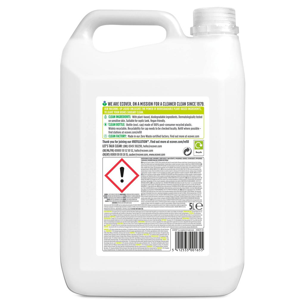 Dishwashing Detergent Capacity for Commercial Ecoveil Dish Soap Refill Lemon Scent 5000ml [Large Use]