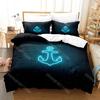3D Print Blue Anchor Bedding Set Cartoon Anime Three-piece Set Adult Kid Bedroom Duvetcover Sets 3D Kawaii
