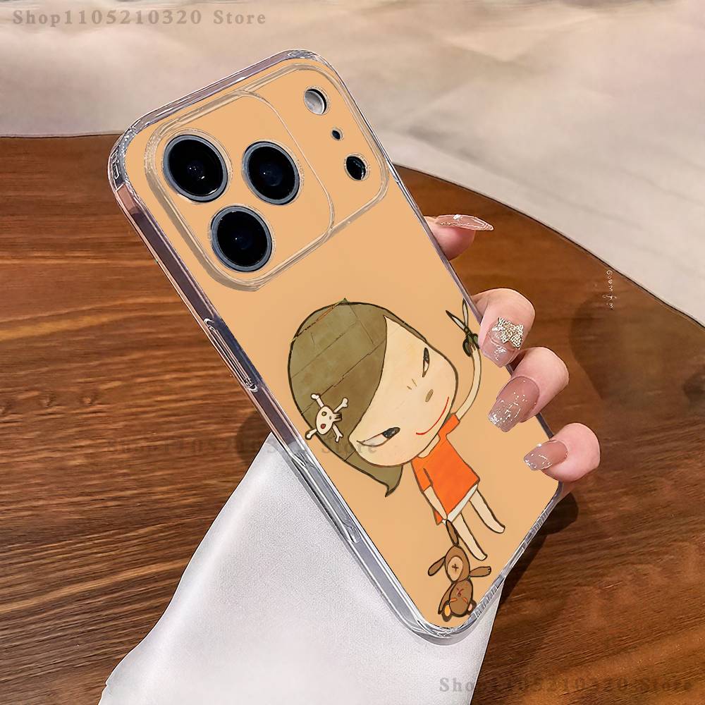

Милый Y-Yoshitomo N-Nara Чехол для телефона для iPhone 17,16,15,14,13,12,11 Pro,Max,Plus,X,XS,XR,SE4,E Mini Прозрачный Мягкий Чехол iPhoneXR