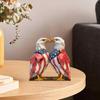 Tabletop 2D Wooden Bald Eagle Figurine, 4th of July Patriotic Eagle Statue with Base for Independence Day Home Table Decor