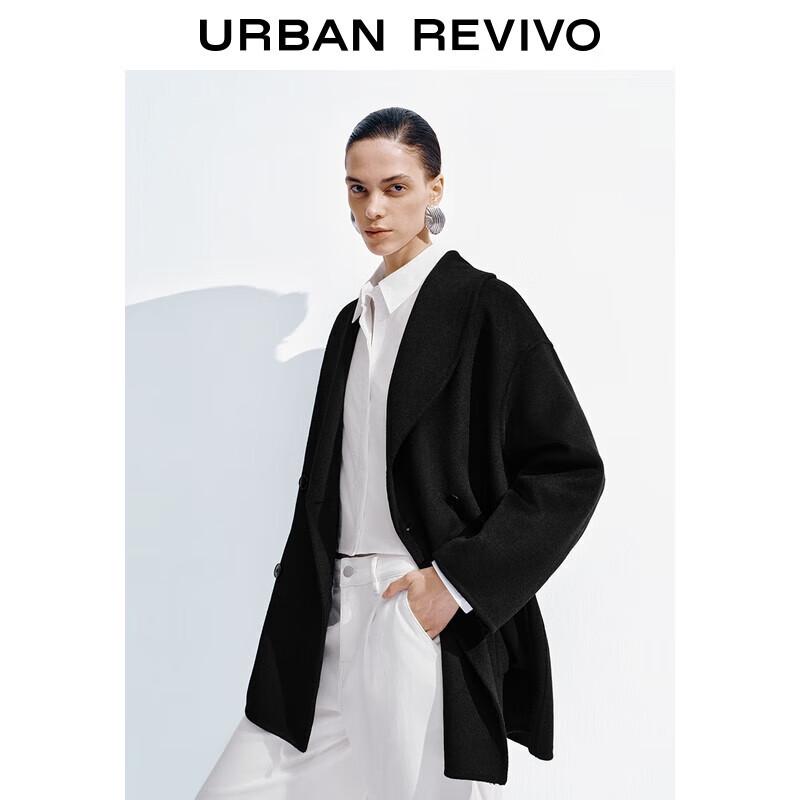 

Элегантное двубортное пальто из смесовой шерсти для женщин UR XS