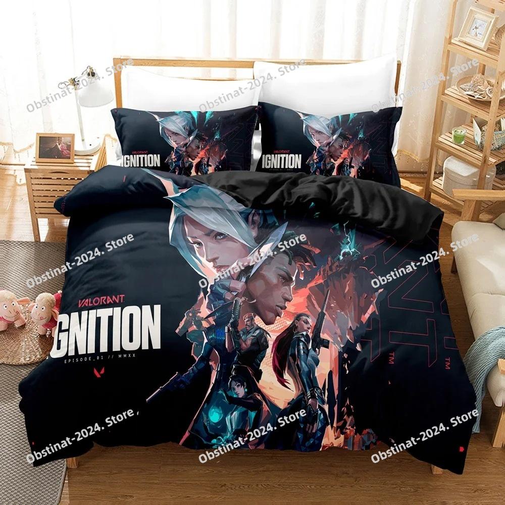 New Game VALORANT Bedding Set Printed Duvet Cover Pillowcase Single Double Style Queen King Size Sets Linen Home Textiles