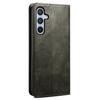 For Samsung Galaxy S24 FE Case Leather Phone Cover Waxy Crazy Horse Texture Magnetic Absorption