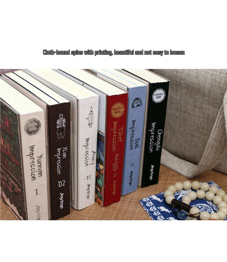 City Impression Journal with Free Shipping: Hand-Painted Hardcover Travel Notebook with Elastic Band - Extra Thick for Creative Sketching and Writing.
