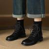 Krazing Po Mikrofibra Zimowe Okrągły Czubek Rozmiar 33 Kowbojki Rozmiar 43 Sznurowane Niskie Obcasy Europejski Projektant Botki