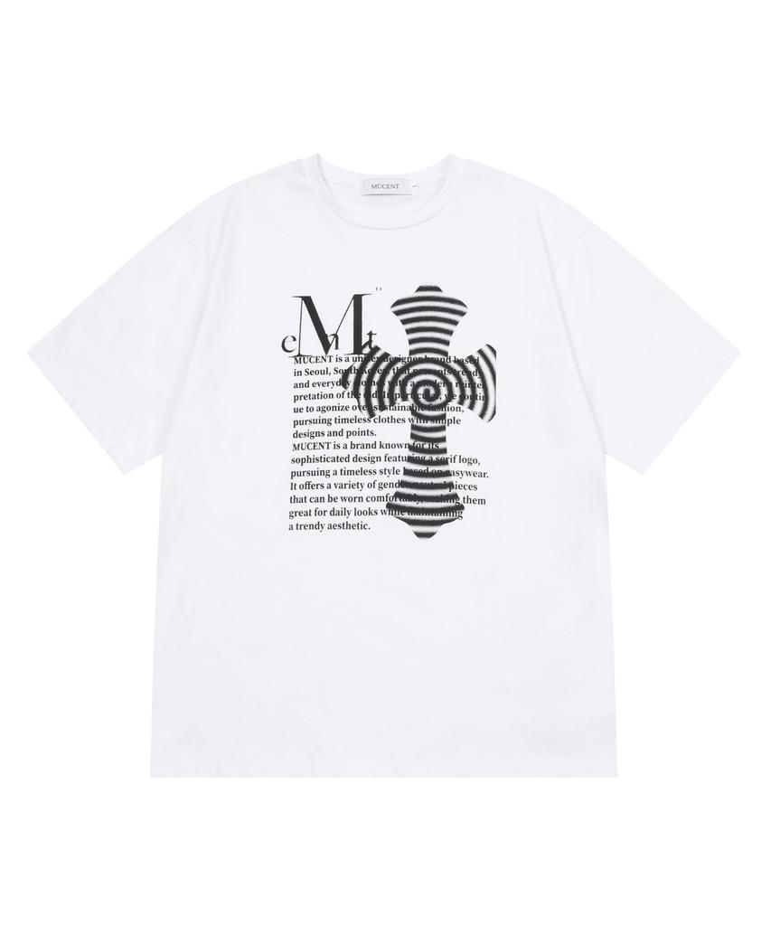 MUCENT Silke Cross Lettering Short Sleeve T-Shirt Unisex (2 Colors)