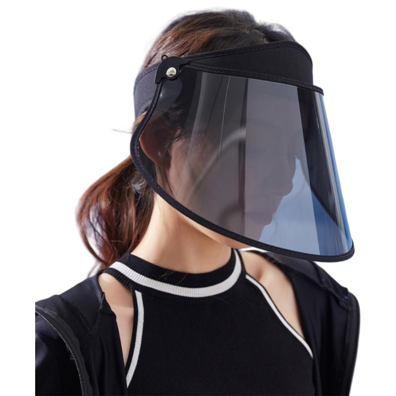 Women's Empty Top Wide Brimmed Colored Lens Sun Visors Hat for Summer Beach and Outdoor Activities