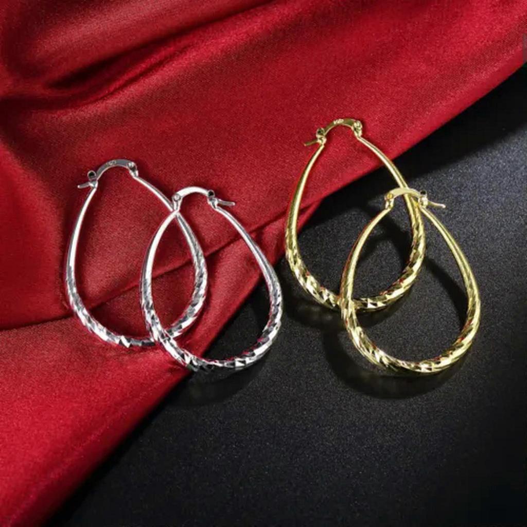 RSAMD Hot 925 sterling Silver charms beautiful hoop earrings for woman fashion jewelry-Silver