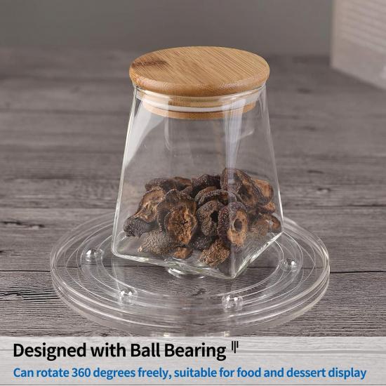 Bivethoi 6 Inch Mini Turntable - Clear Rotating Tray, Acrylic Ball Bearing Turntable Plate for Kitchen, Spice Rack, TV, Laptop, Computer Monitor