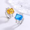 Ring Women'S Vintage Topaz Sapphire With Sky Opening Premium Blue Temperament Women'S Ring