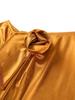 Brown Asymmetrical Neck Off Shoulder Slim Fit Stain Dress with 3D Flower Ruffles Elegant Women Party Dresses