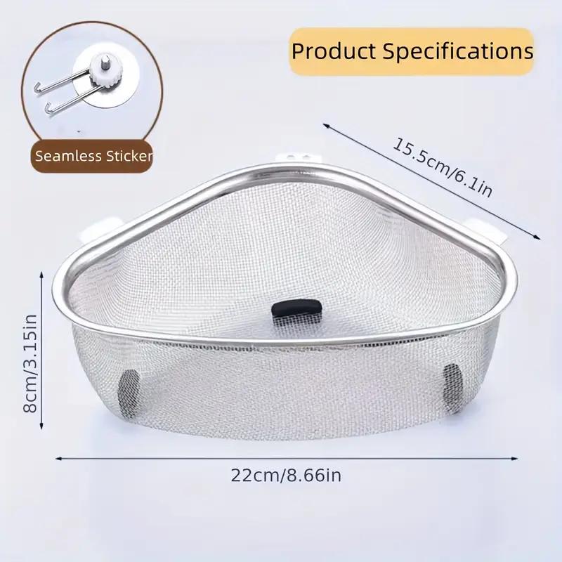 

Треугольный кухонный дуршлаг из нержавеющей стали, корзина для раковины, многофункциональный слив для овощей, сборник пищевых отходов large