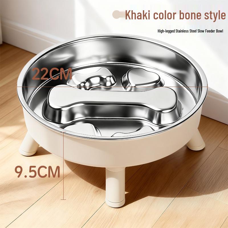 Stainless Steel Non-Slip Slow Feeder Bowl for Pets - Large Capacity for Dogs and Cats