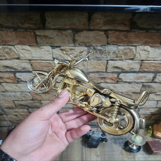 Pure Brass Bullet Motorcycle Sculpture Premium Heavy Weight Home Decor Unique Gift for Bikers Bike Model Working Wheels