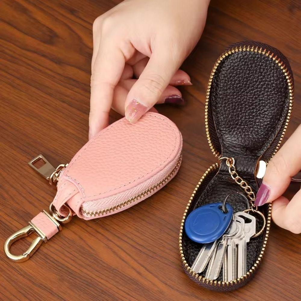 Solid Color Small Purse Wallet Simple Key Case Bag Fashion PU Leather Coin Bag  Keychain