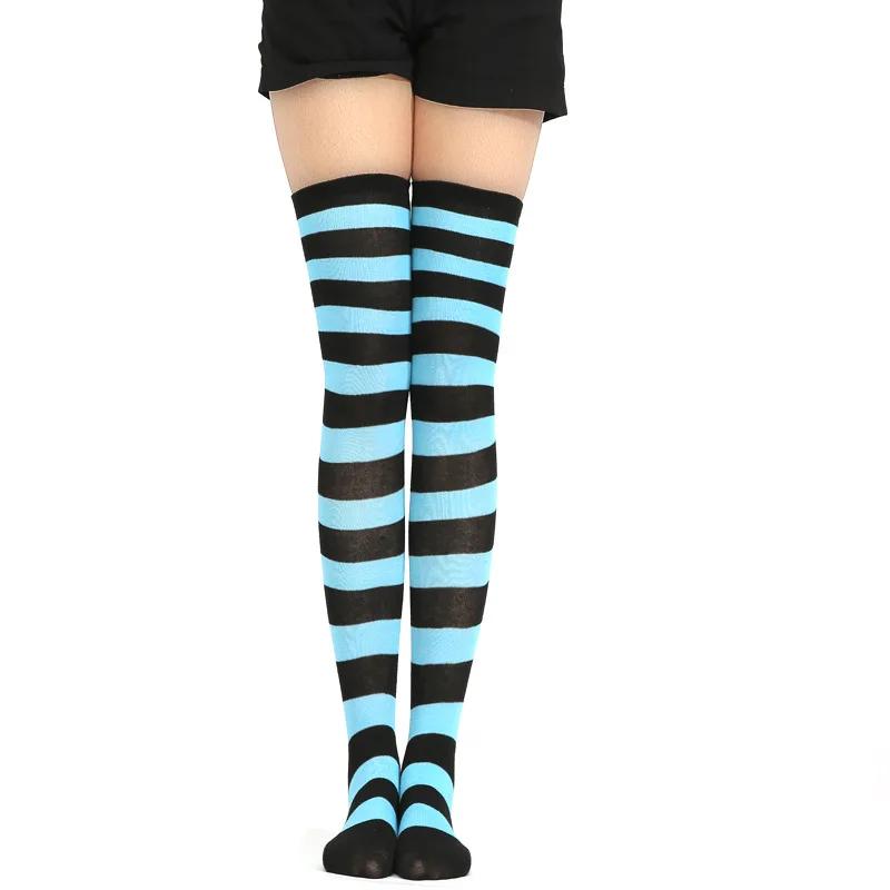 New Socks Long Tube Ladies Japanese Blue and White Striped Over-knee Socks Thigh Socks  Thigh High Stockings  Knee High