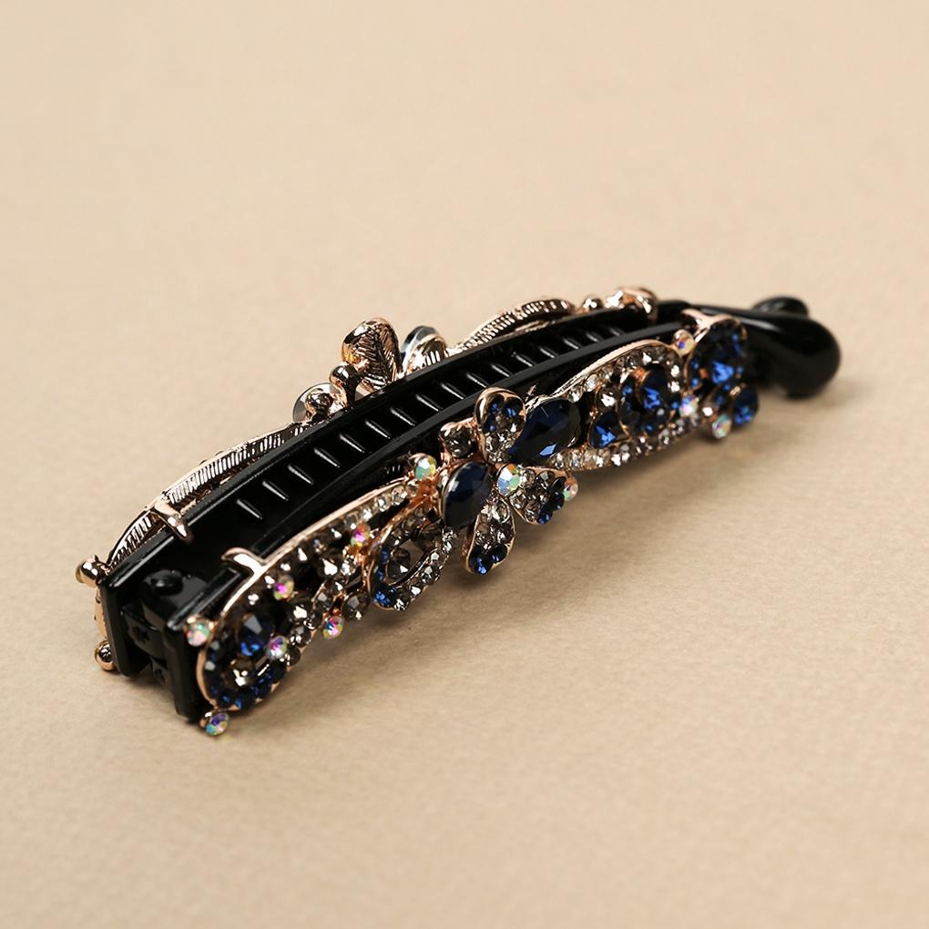 Women's Queen Flower Hair Banana Pin Cubic Point Clip
