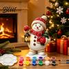 DIY Painting Santa Figurines Coloring Christmas Figurine Kit Paints & Brushes Included Snowman Reindeer Handmade Decorations Nutcracker Xmas