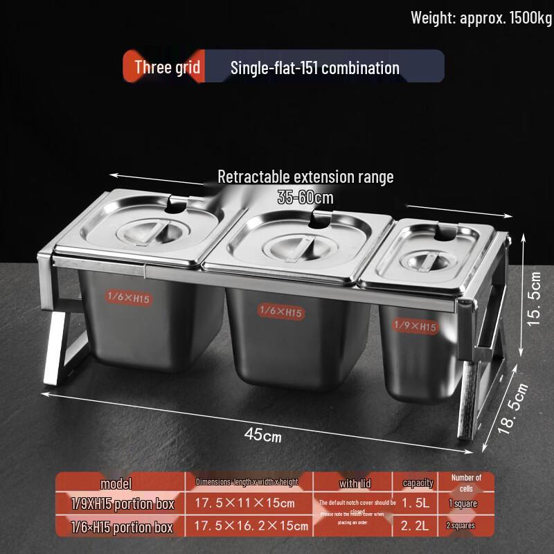 Jingbaodi Stainless Steel Divided Condiment Pan