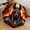 1 Stück Anubis, Ägypten Regenschirm-8-Speichen verstärkt, Automatisches Öffnen, Leicht & Langlebig, Niedliches Modeaccessoire für den Außenbereich, Strand oder Freizeit, Strand-Schirm