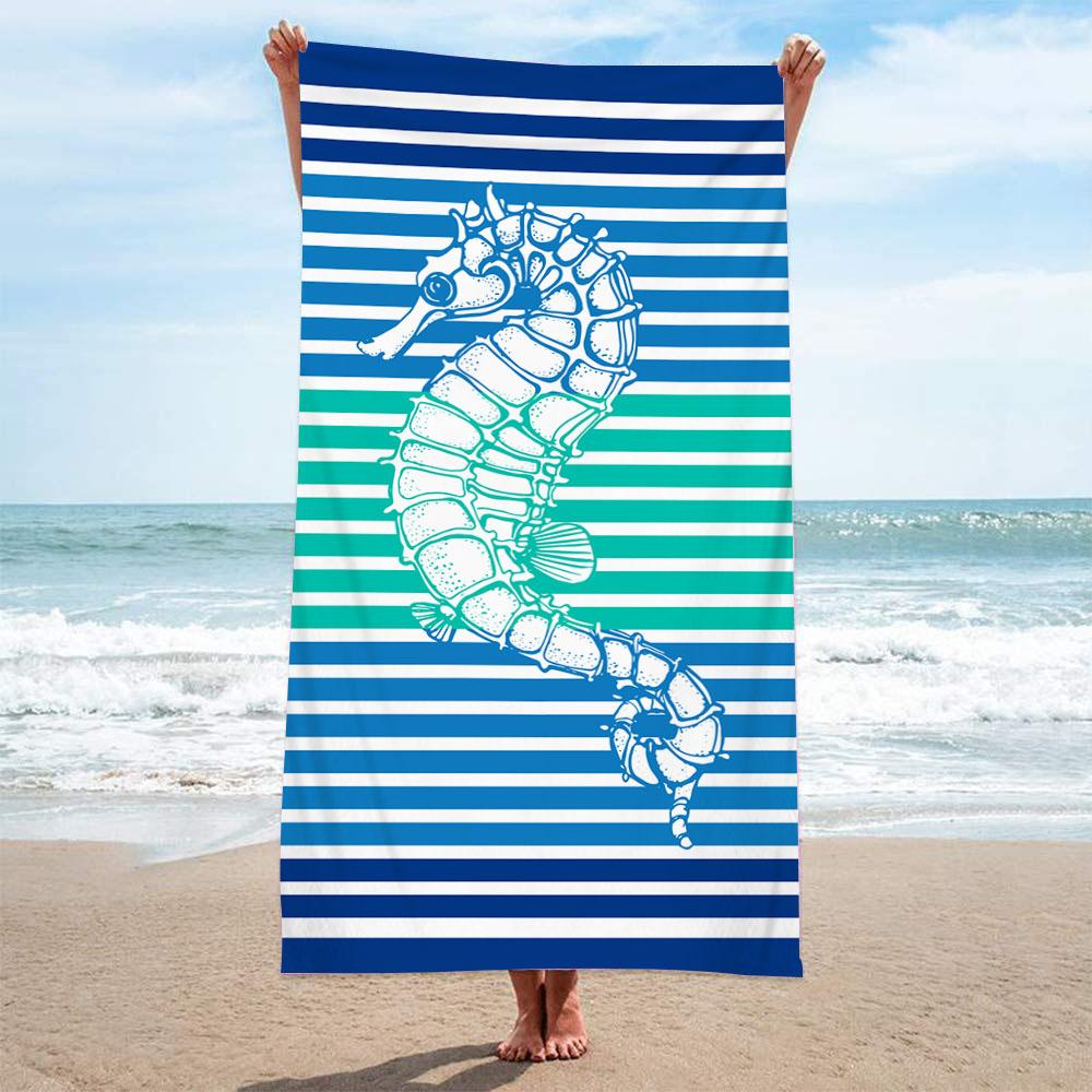 Sea Turtle Beach Towel Microfiber Ocean Animal Bath Towel Nautical Theme Quick Dry Towels for Kids Adults Swimming Sports Travel