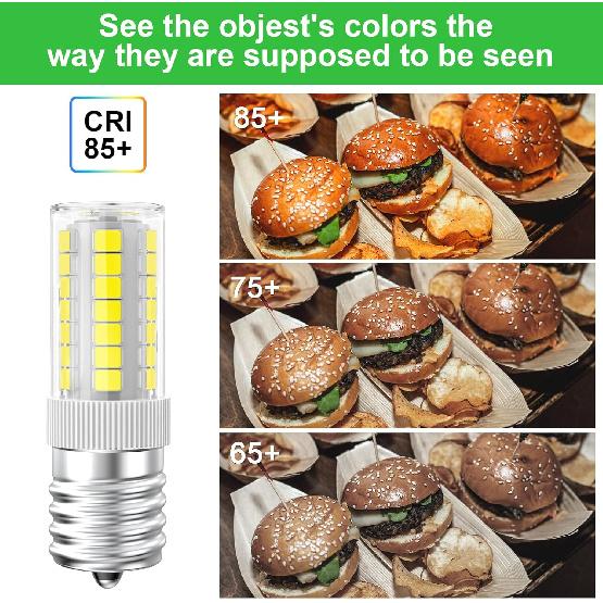 LED Microwave Light Bulbs Under Hood 40W Equivalent, E17 LED Bulb Dimmable for Range Hood, Refrigerator, 3W 360LM LED Appliance Light Bulb Over