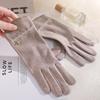 Warm Gloves Single Layer Women's Elegant Lace Houndstooth Outdoor Riding Cold Proof and Wind Proof Touch Screen Autumn and Winter Gloves
